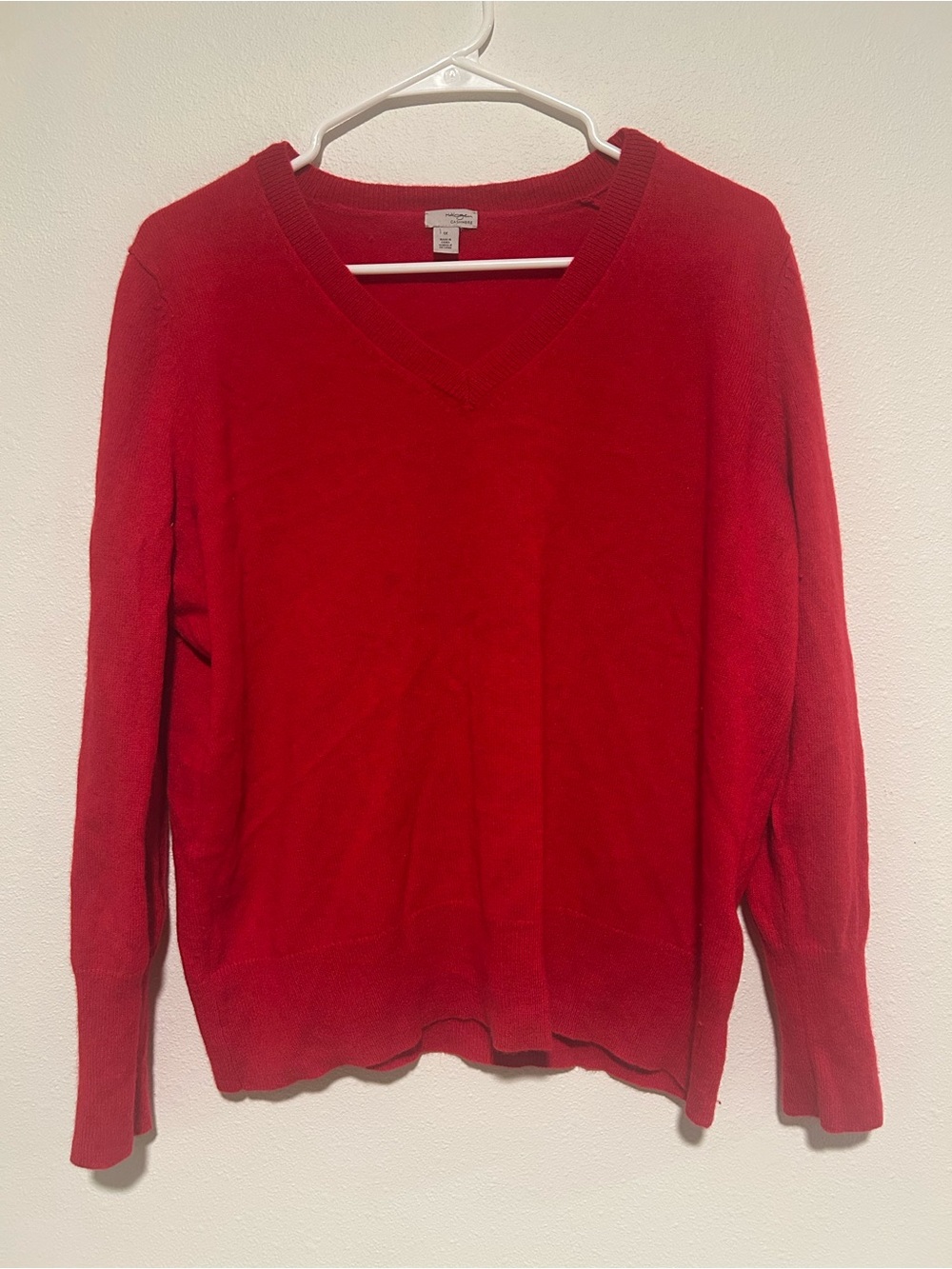 Halogen Red V‑Neck Sweater